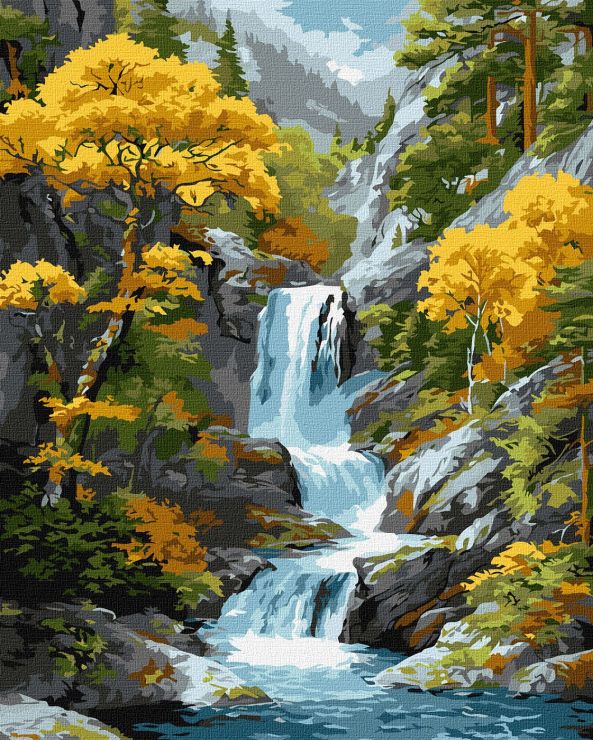 Картина за номерами «Під водоспадом осені» 40х50 см, ТМ Ідейка