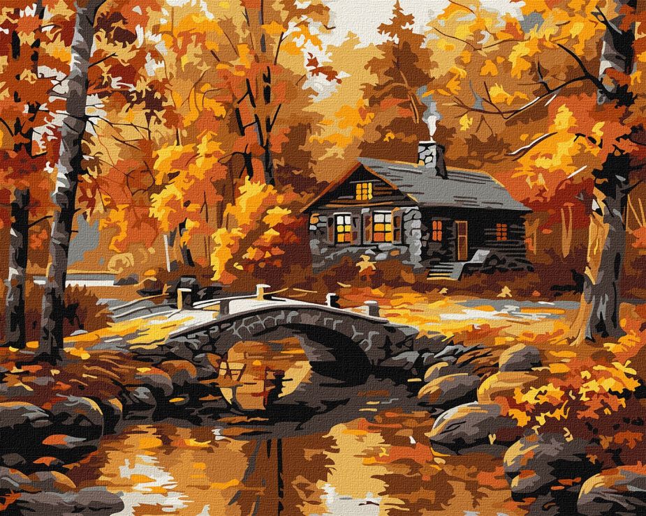 Картина за номерами «Село над річкою» 40х50 см, ТМ Ідейка