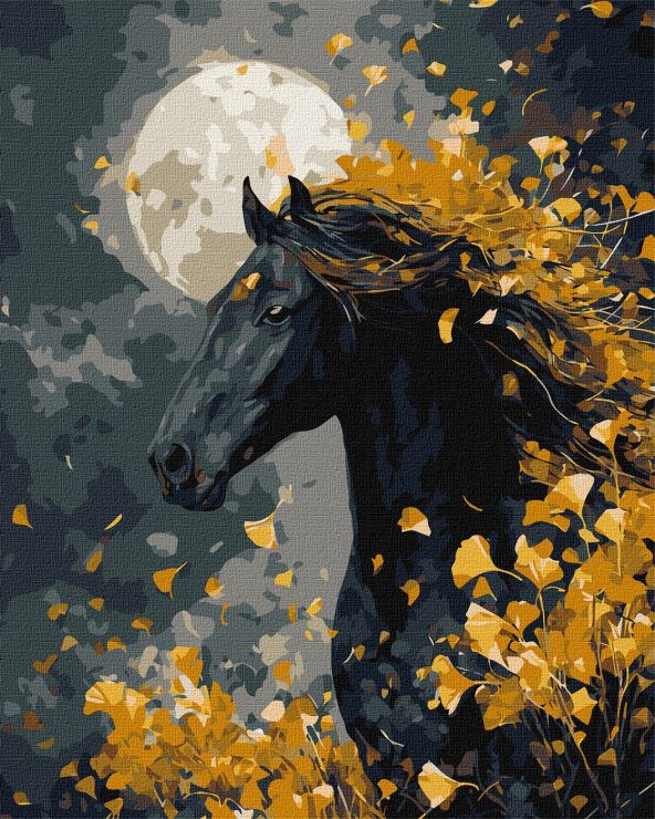 Картина за номерами «Кінь і вітер» 40х50 см з арбами металік, ТМ Ідейка