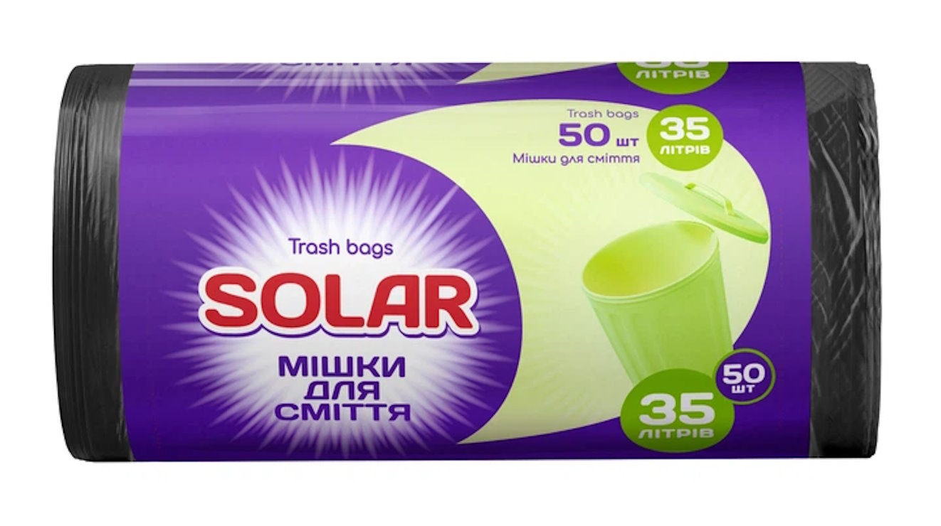 Пакети для сміття на 35 л по 50 шт, ТМ «Solar»
