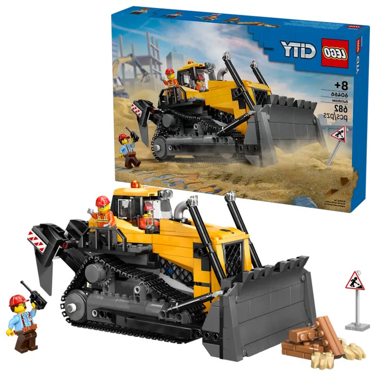 Конструктор «Жовтий бульдозер» на 682 деталі, у коробці 38х7х26, ТМ Lego