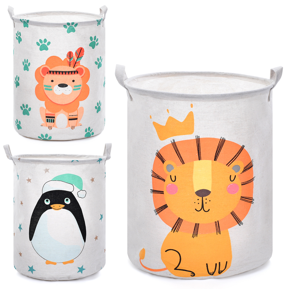 Кошик для іграшок «Тваринки» 35х43 см з 2 ручками, в асортименті, у пакеті 38х36х2 см