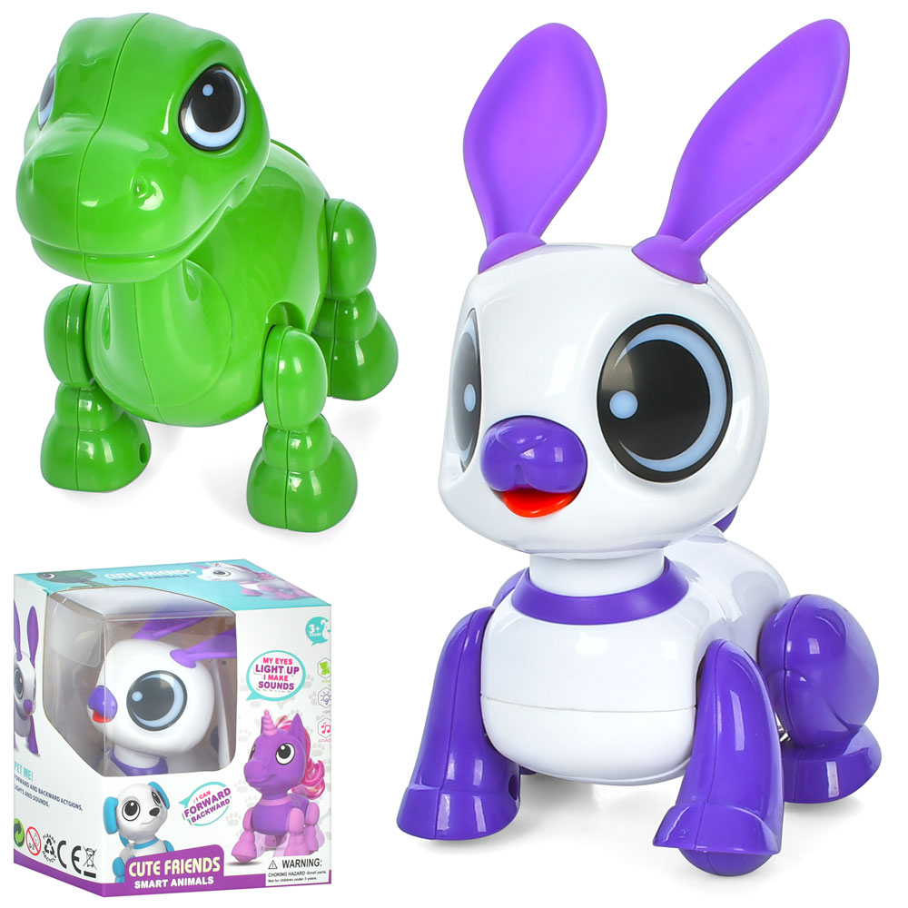 Тваринка зі світлом, звуком та рухомими частинами, на батарейках, в асортименті, у коробці 13х14х8 см.