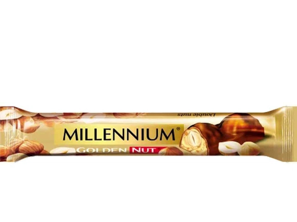 Шоколад «Міленіум.Подвійний горіх» чорний з начинкою та лісовим горіхом, 40 г, ТМ Міленіум