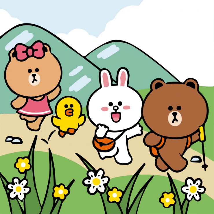 Картина за номерами «Лайн Френдс. Подорож Чоко, Саллі, Коні та Брауна» 25х25 см, ТМ SANTI