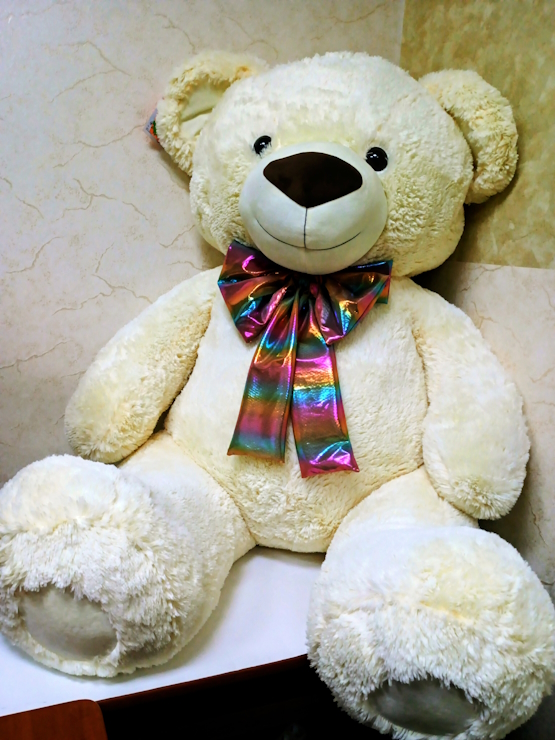 М`яка іграшка «Ведмедик Бублик 4» 150 см, світла, ПП Копиця