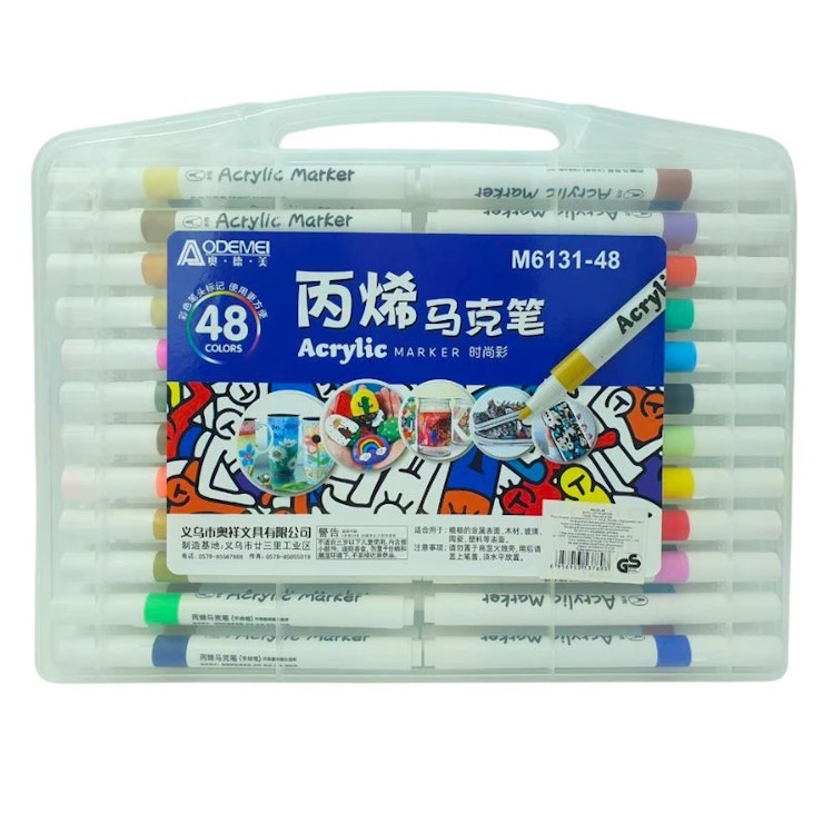 Набір скетчмаркерів «Aodemei» на 48 кольорів акрилових у пластиковому контейнері, ТМ J.Otten