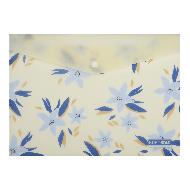 Папка-конверт «ARABESKI» А4 на кнопці матова напівпрозора, маренго, TM Buromax