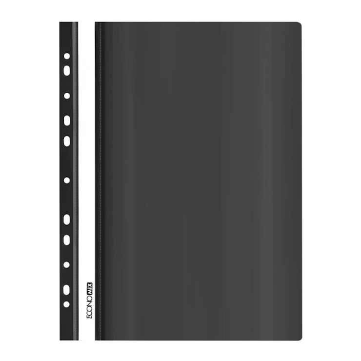 Папка-швидкозшивач А5 з перфорацією фактура «глянець» чорна, ТМ Economix