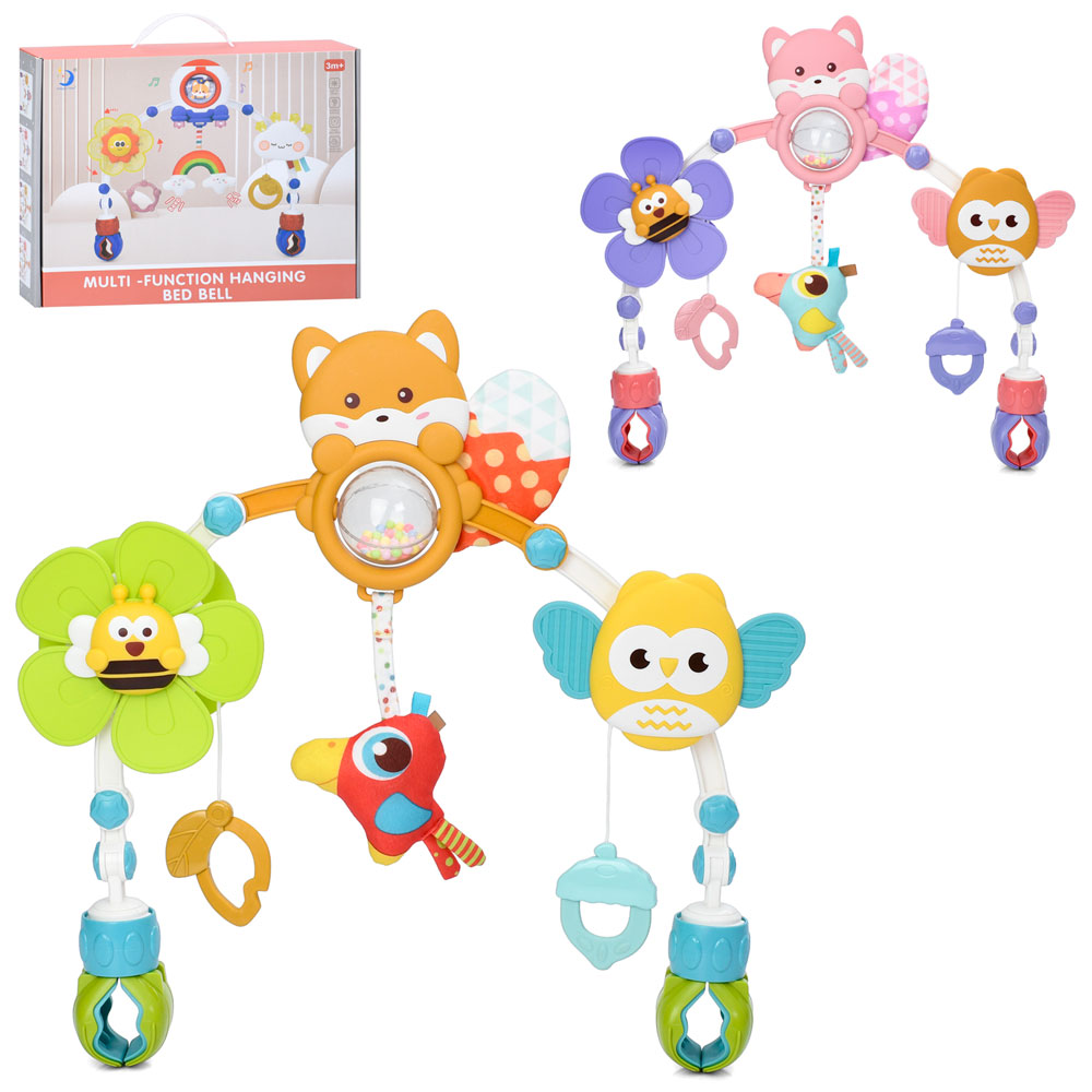 Підвіска на ліжко/на коляску з регульованою шириною та рухомими деталями, пищить та шуршить, в асортименті, у коробці 35х28,5х8 см