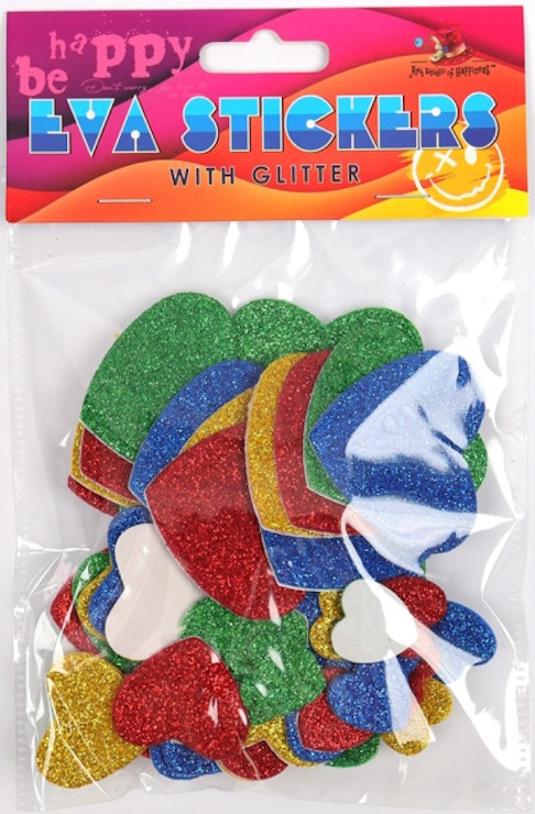 Набір для творчості з фоамірану «Серця» 48 шт з EVA з глітером, ТМ Мандарин