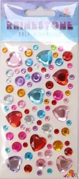 Стрази самоклейкі «Серце», у пакеті 13х7,5 см, ТМ Мандарин