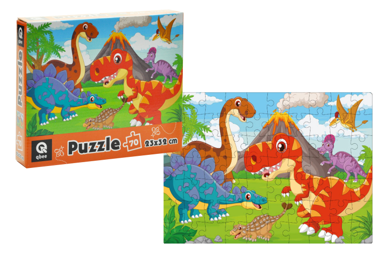 Пазли «Світ динозавриків» на 70 елементів, у коробці 23х32 см