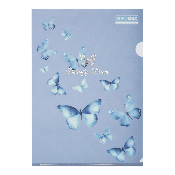 Папка-куточок «ARABESKI» А4 з матового напівпрозорого пластику, синя, ТМ Buromax