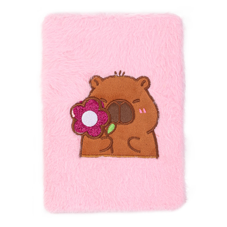 Блокнот «CAPYBARA 2» А5 на 80 аркушів у клітинку з хутряною обкладинкою, KIDS Line