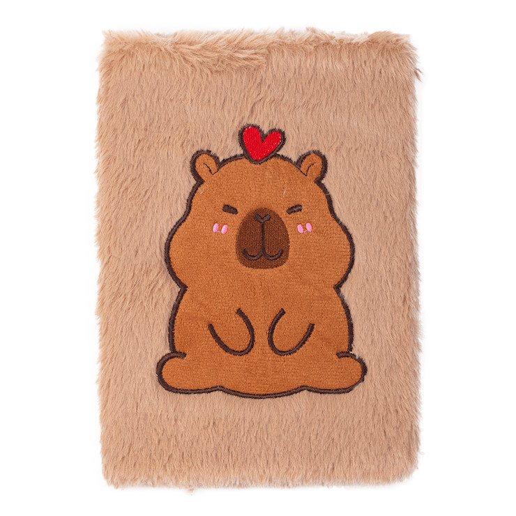 Блокнот «CAPYBARA 3» А5 на 80 аркушів у клітинку з хутряною обкладинкою, KIDS Line