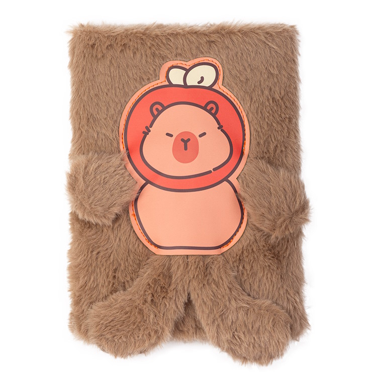 Блокнот «CAPYBARA 1» А5 на 80 аркушів у клітинку з хутряною обкладинкою, KIDS Line