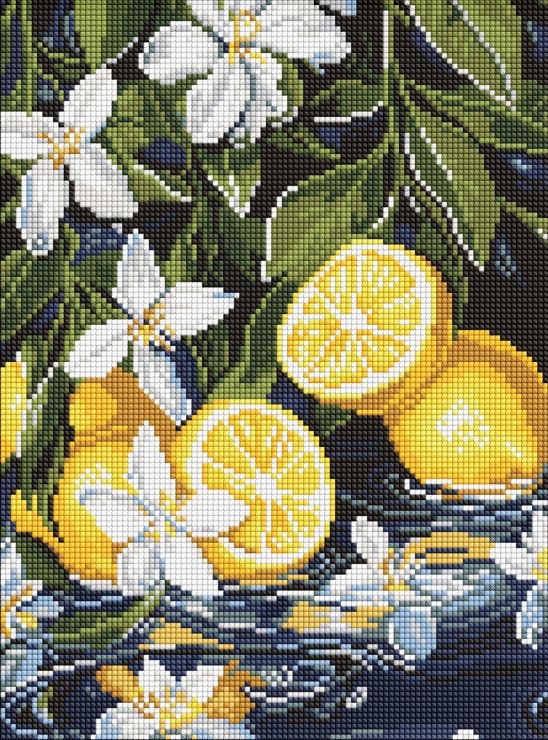 Набір з алмазною мозаїкою «Лимони в розрізі» 30х40 см, ТМ Ідейка