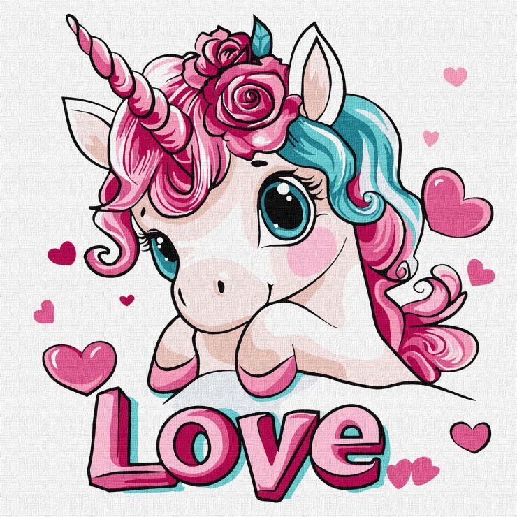 Картина за номерами «Романтичний єдиноріг» 30х30 см, ТМ Ідейка