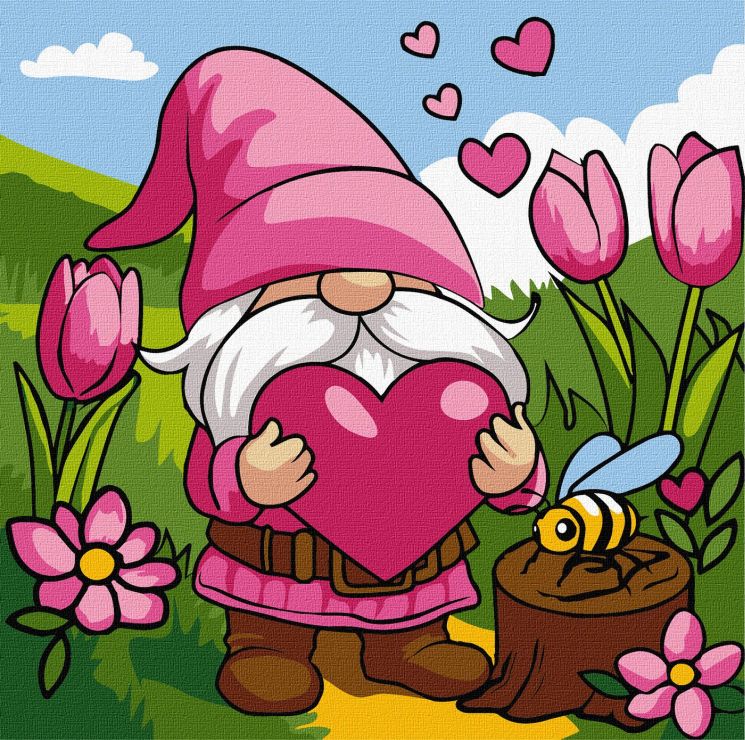 Картина за номерами «Милий гномик» 30х30 см, ТМ Ідейка