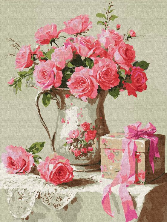Картина за номерами «Рожевий подарунок» 30х40 см, ТМ Ідейка
