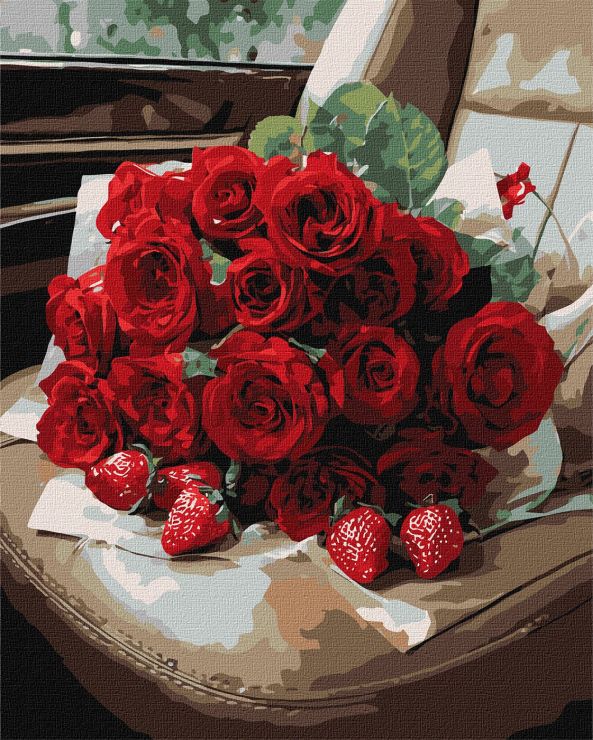 Картина за номерами «Романтичний букет троянд» 40х50 см, ТМ Ідейка