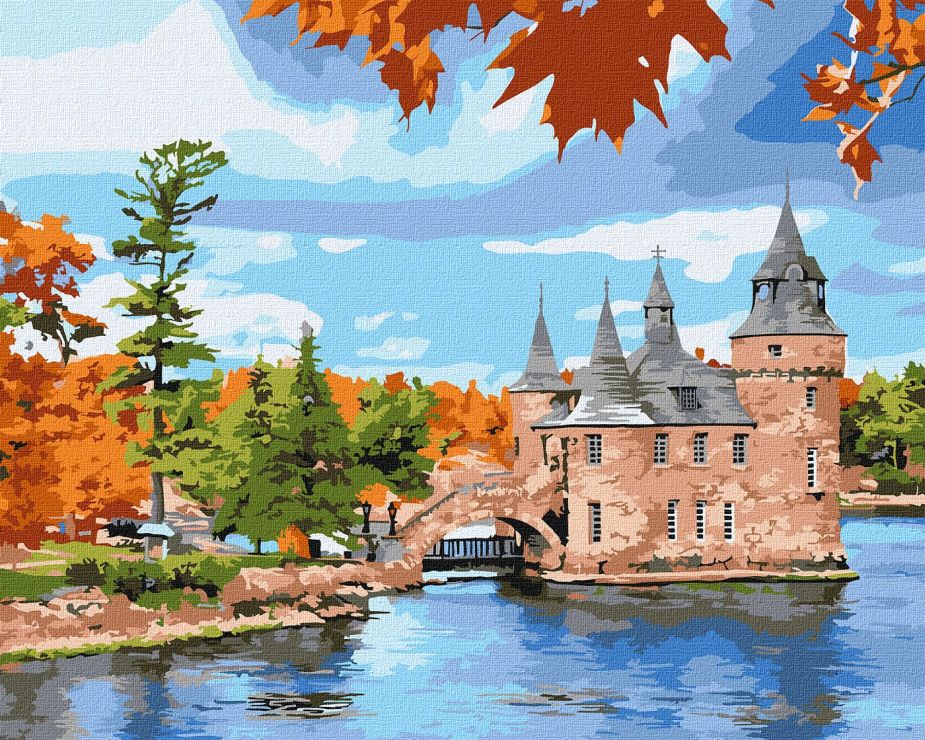 Картина за номерами «Замок на озері» 40х50 см, ТМ Ідейка