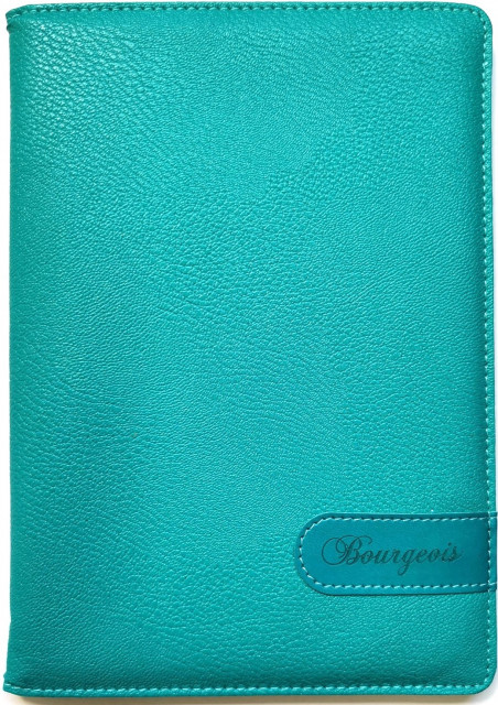 Блокнот А5 на 80 аркушів у клітинку з обкладинкою зі шкірзаму, бірюзовий, ТМ Мандарин