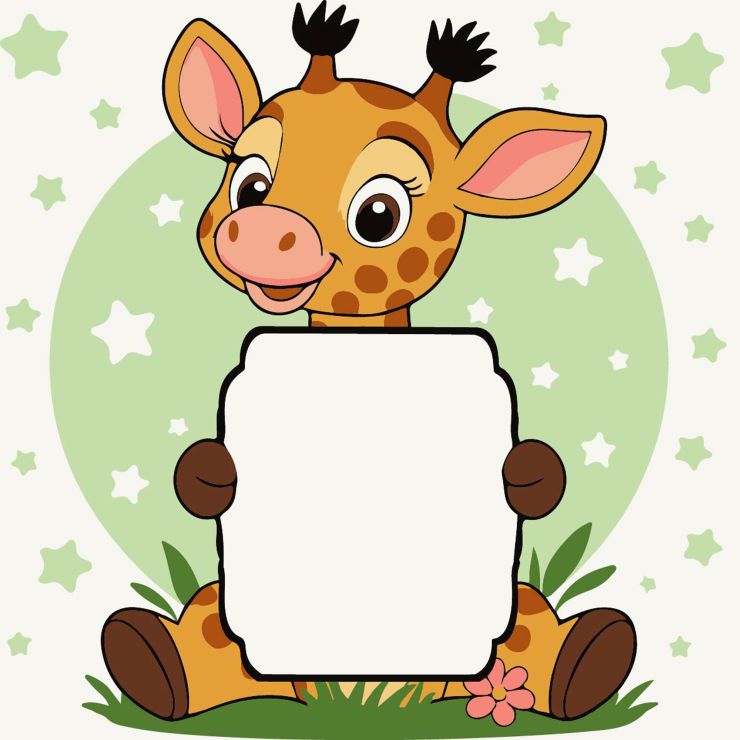 Картина за номерами «Жираф з листівкою» 20х20 см, ТМ Strateg