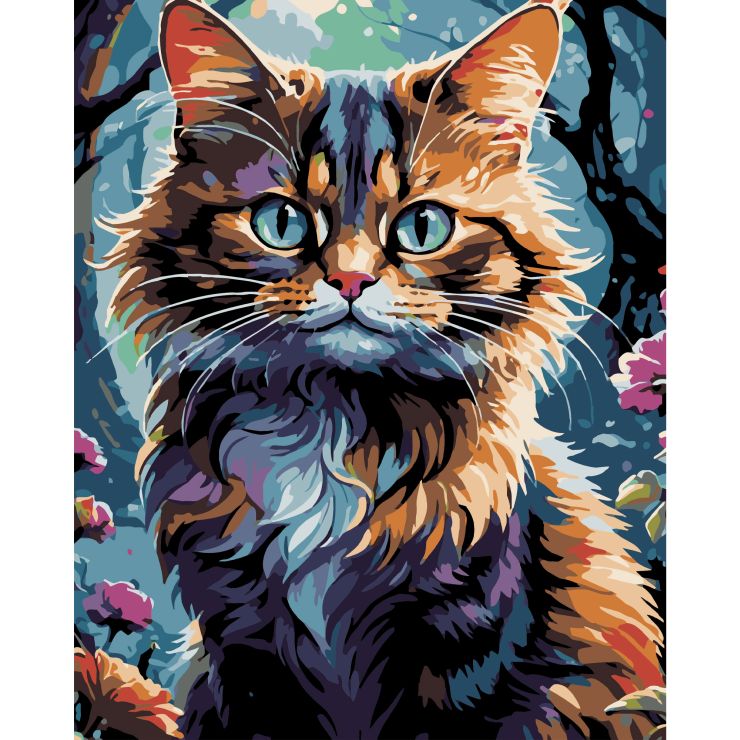 Картина за номерами «Кіт у саду» 40х50 см, ТМ Strateg