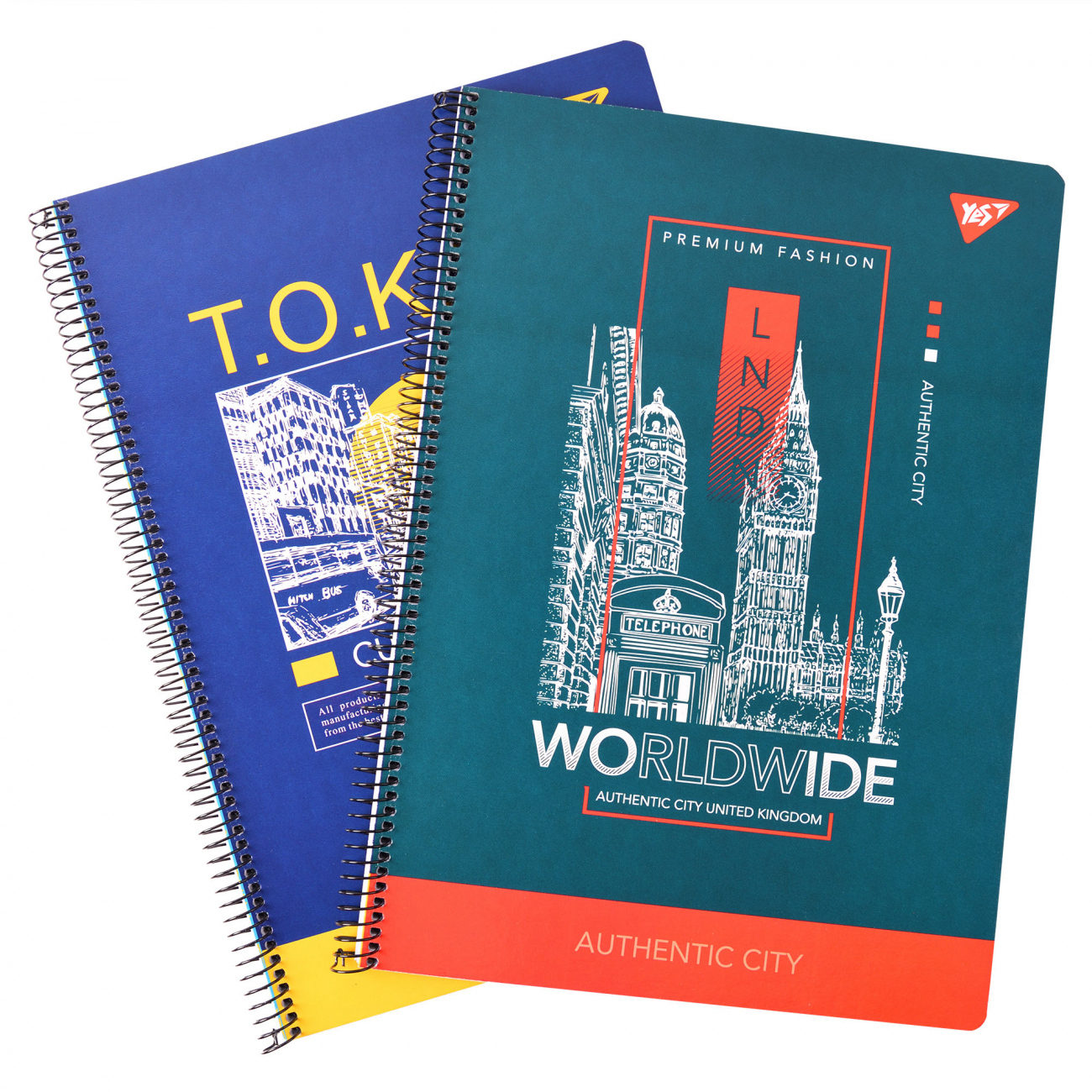 Канцелярська книга «Dream place» на 80 аркушів у клітинку з ламінованою обкладинкою на спіралі збоку, в асортименті, ТМ Yes