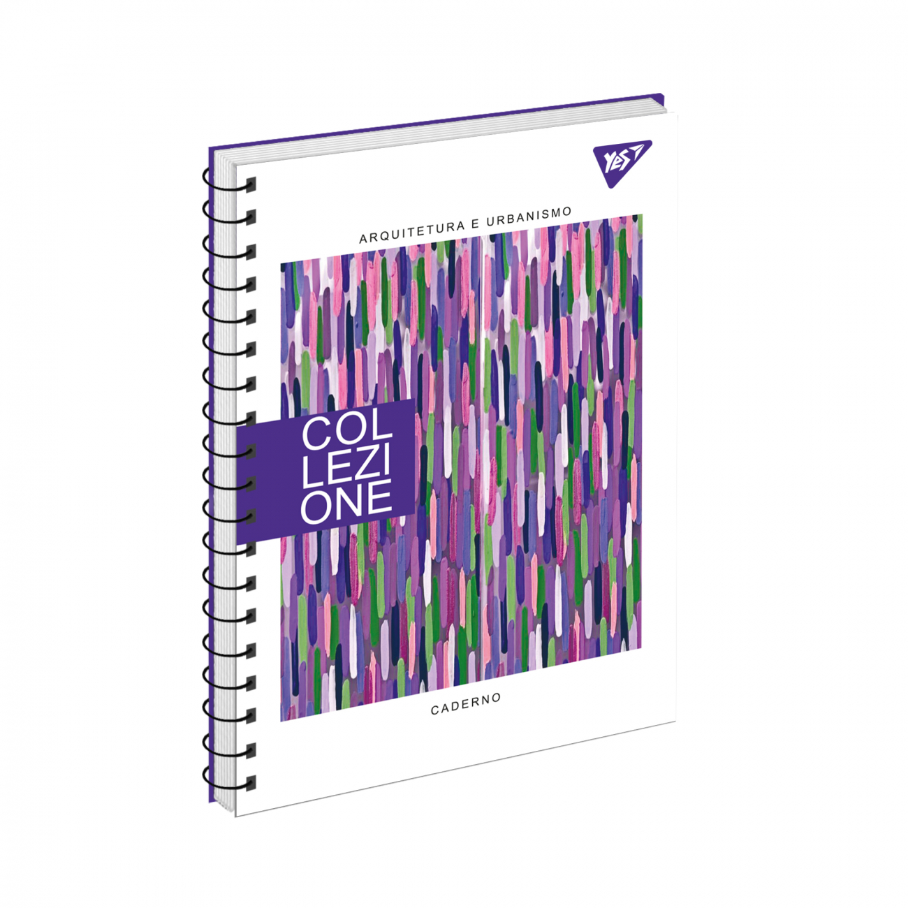 Блокнот «Collezione» А5 на 80 аркушів у клітинку з ламінованою обкладинкою на спіралі збоку, в асортименті, ТМ Yes