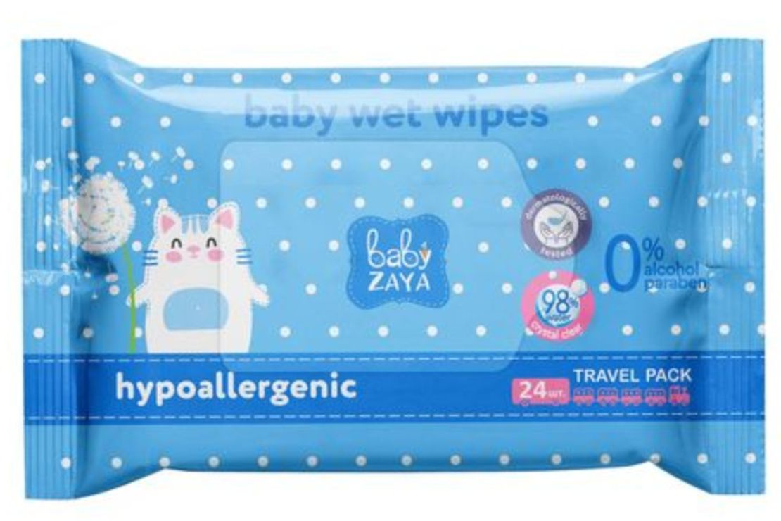 Вологі серветки «Гіпоалергенні» 24 шт, Baby Zaya