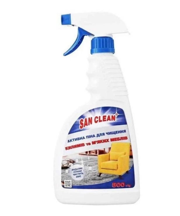 Миючий засіб «Універсал» для видалення плям та чищення килимів з розпилювачем 500 мл, ТМ San-Clin