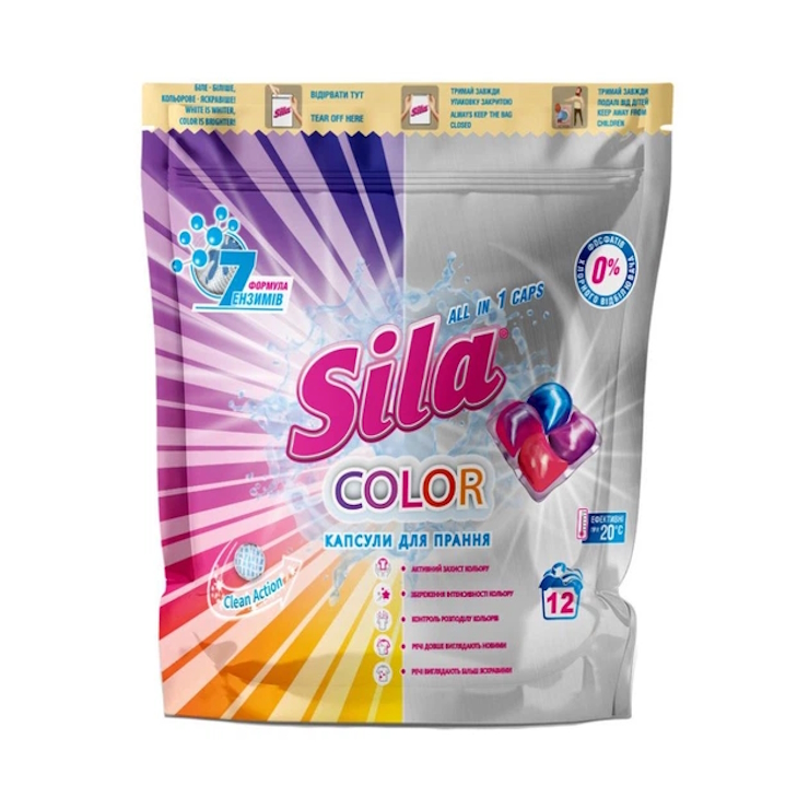 Капсули для прання «Color» 12 шт, ТМ Sila