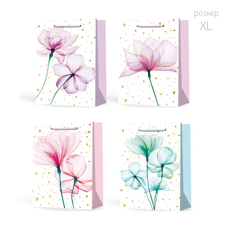 Пакет паперовий 31х12х42 см, в асортименті, TM Leader