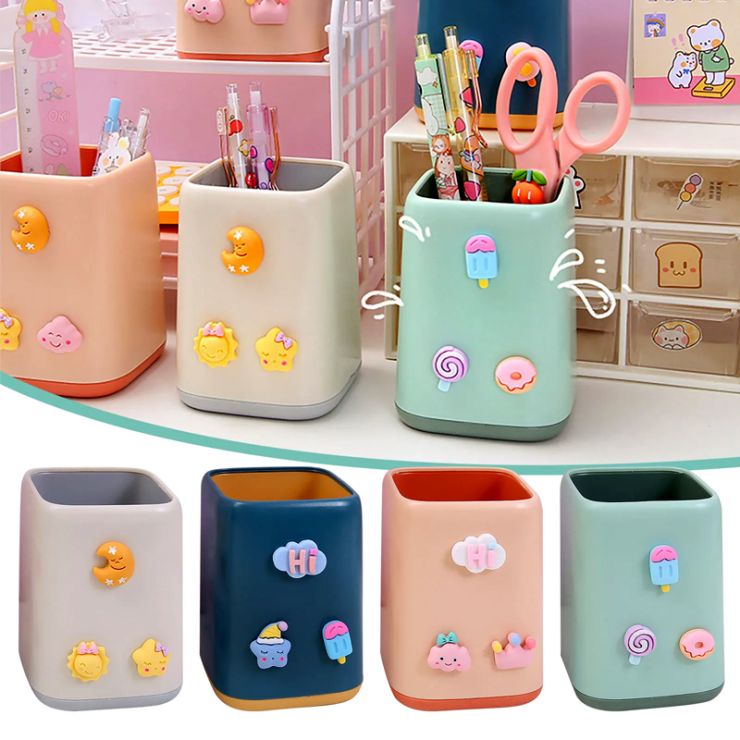 Підставка для ручок 8,5х8,5 см пластикова, в асортименті, ТМ Leader