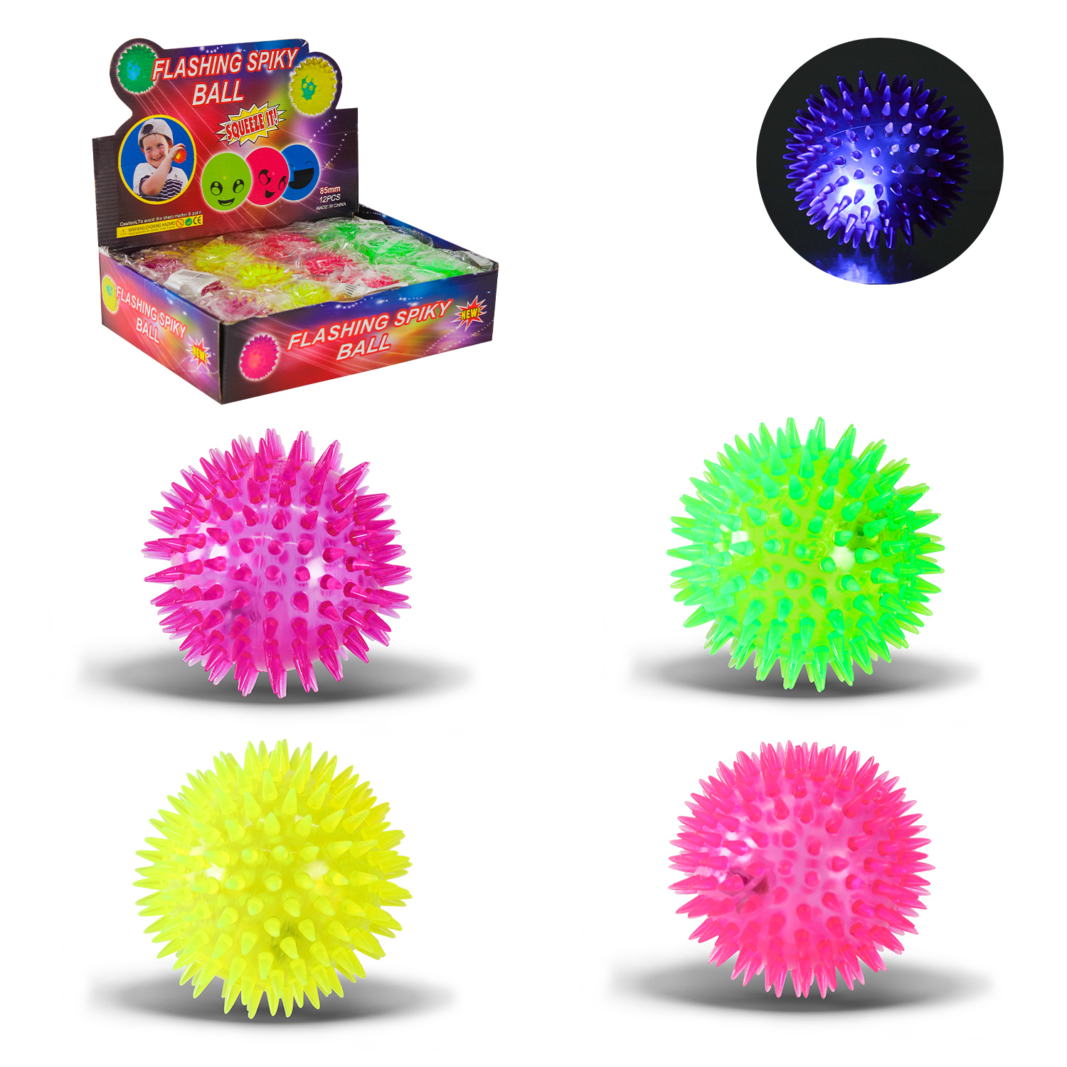 Пострибунчик «Їжачок» 8,5 см світиться, в асортименті, у коробці