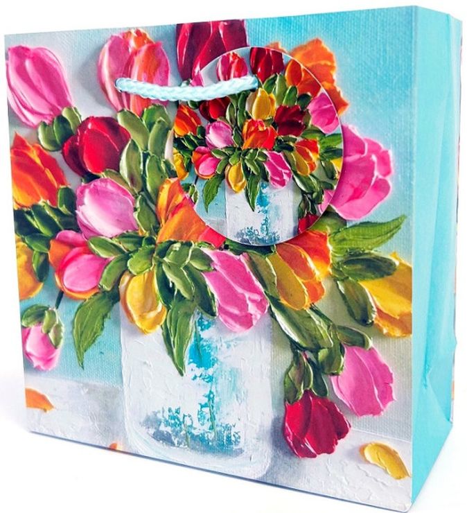 Пакет паперовий «Букет» 16х16х7 см, ТМ Мандарин