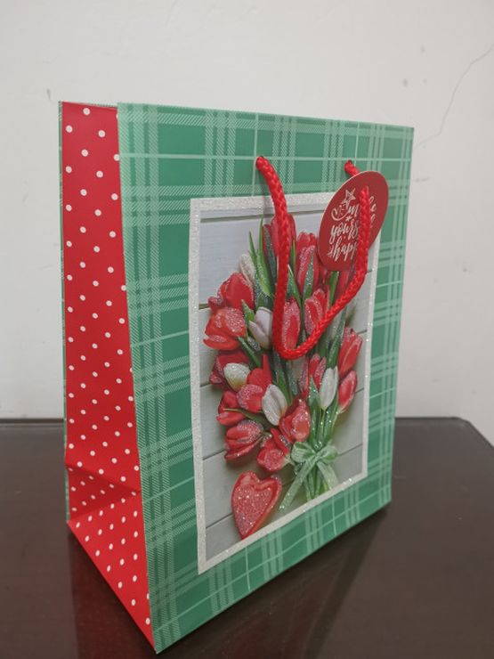 Пакет паперовий «Вітаю» 35х37х12 см, ТМ Мандарин