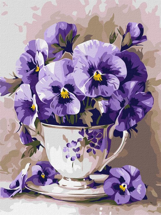 Картина за номерами «Чай з фіалками» 30х40 см, ТМ Ідейка