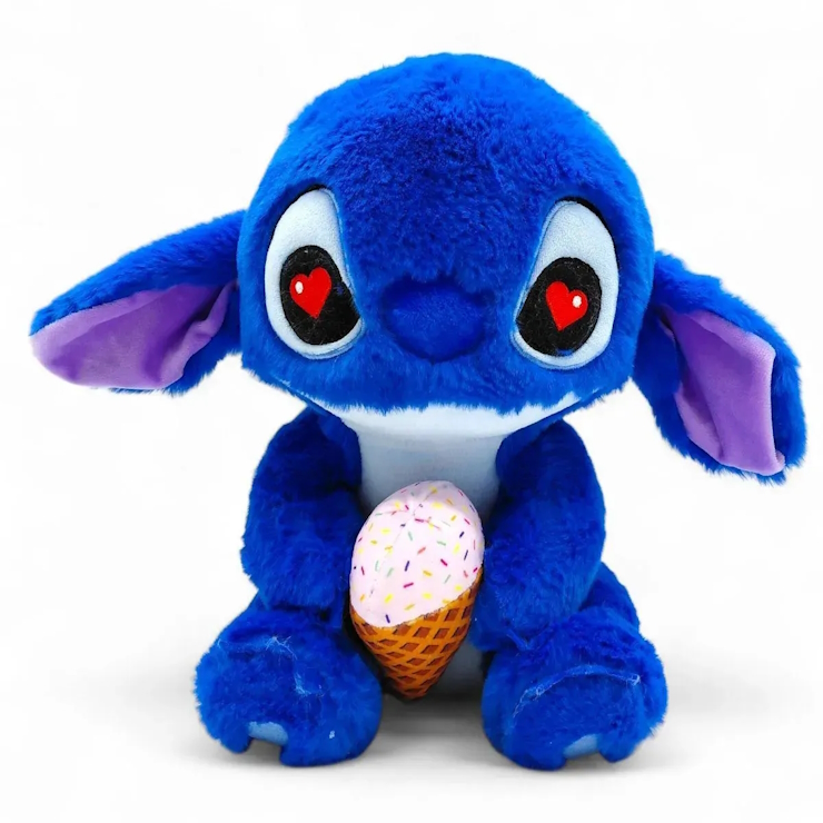 М`яка іграшка «Стіч з морозиврм» 33 см синя, ПП Копиця