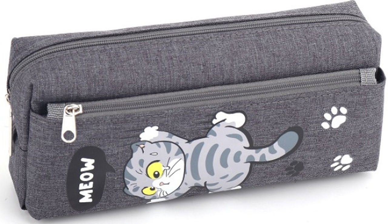 Пенал 20х8,5х6 см сірий, ТМ Мандарин