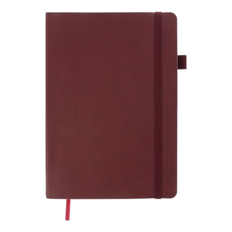 Блокнот «BRIEF» А5 на 96 аркушів у клітинку з обкладинкою зі шкірзаму, червоний, ТМ Buromax