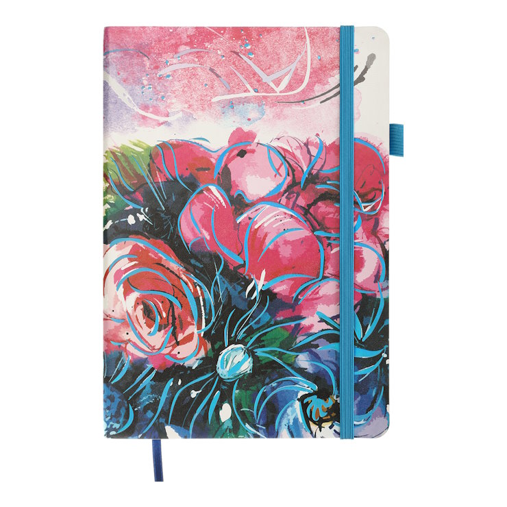 Блокнот «CHERIE» А5 на 96 аркушів у клітинку з обкладинкою зі шкірзаму, синій, ТМ Buromax