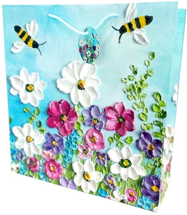 Пакет паперовий «Польові квіти» 35х37х12 см, ТМ Мандарин