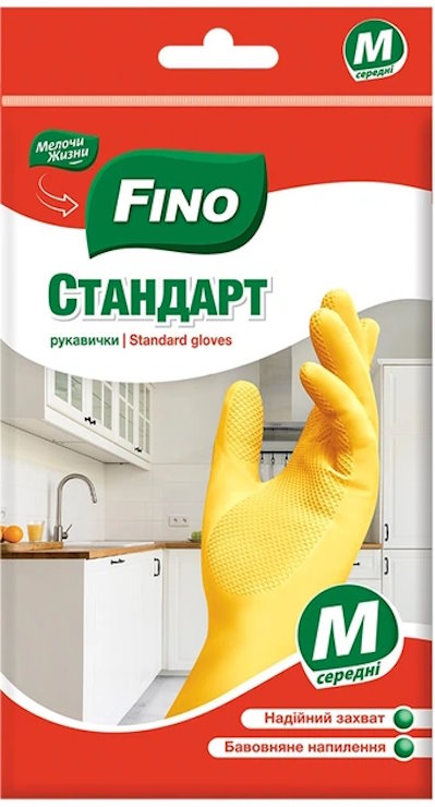 Рукавички господарські латексні розмір М, FіNо