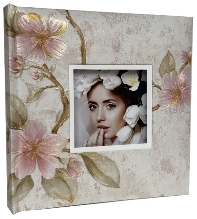 Фотоальбом «Sakura» на 200 фото 10х15см з паперовими аркушами, обкладинка з ламінованого картону, 22х22 см