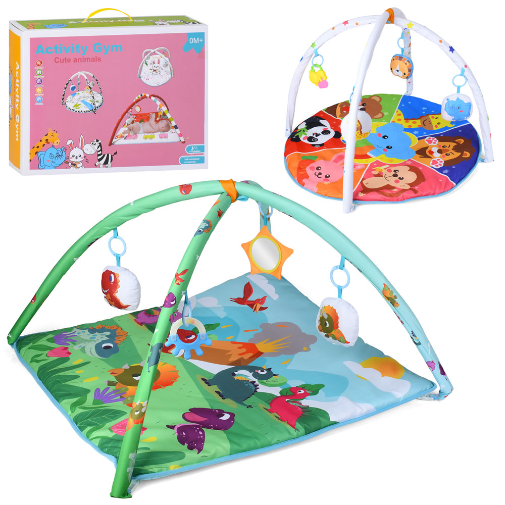 Килимок для немовляти з 2 дугами та 4 підвісками, в асоортименті, у коробці 42х32х14 см