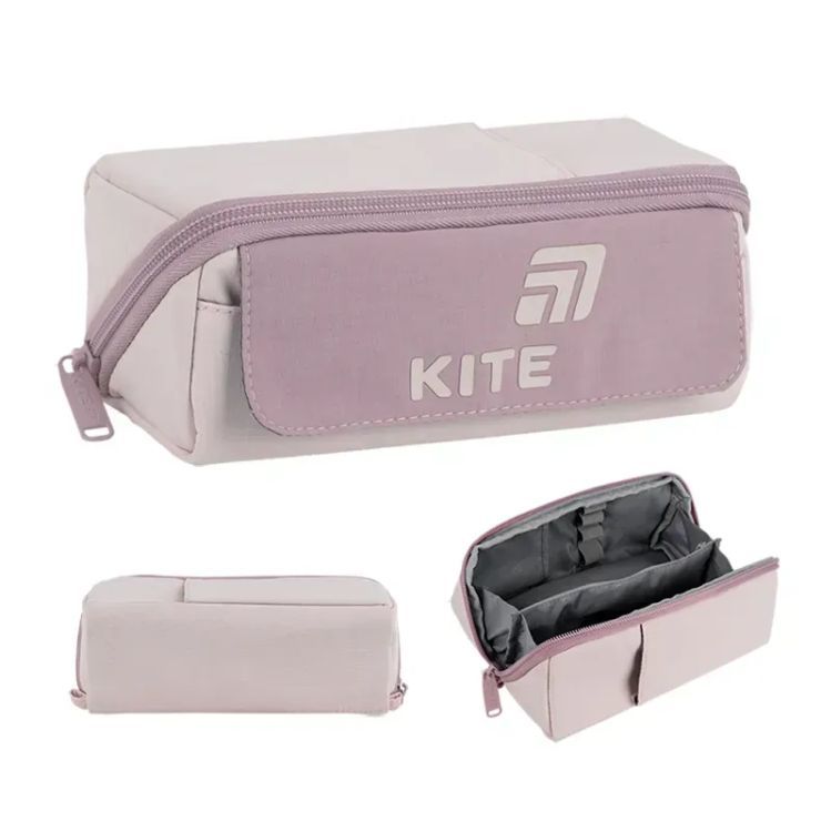 Пенал 20х11,5х9,5 см рожевий, 2702-5, ТМ Kite